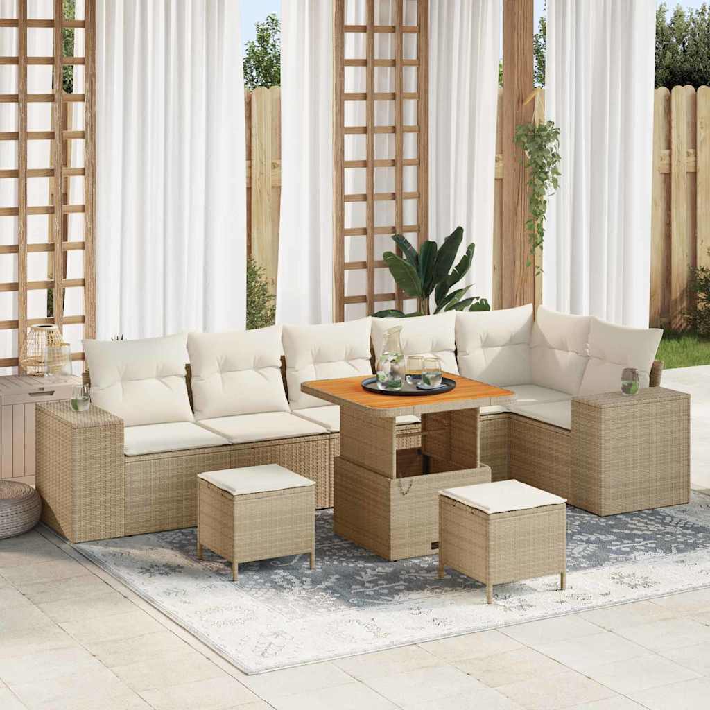 Tuin Sofa Set Met Kussen 9 Pcs Poly Rattan