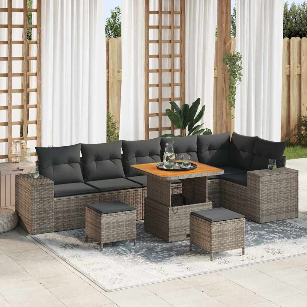 Tuin Sofa Set Met Kussen 9 Pcs Poly Rattan