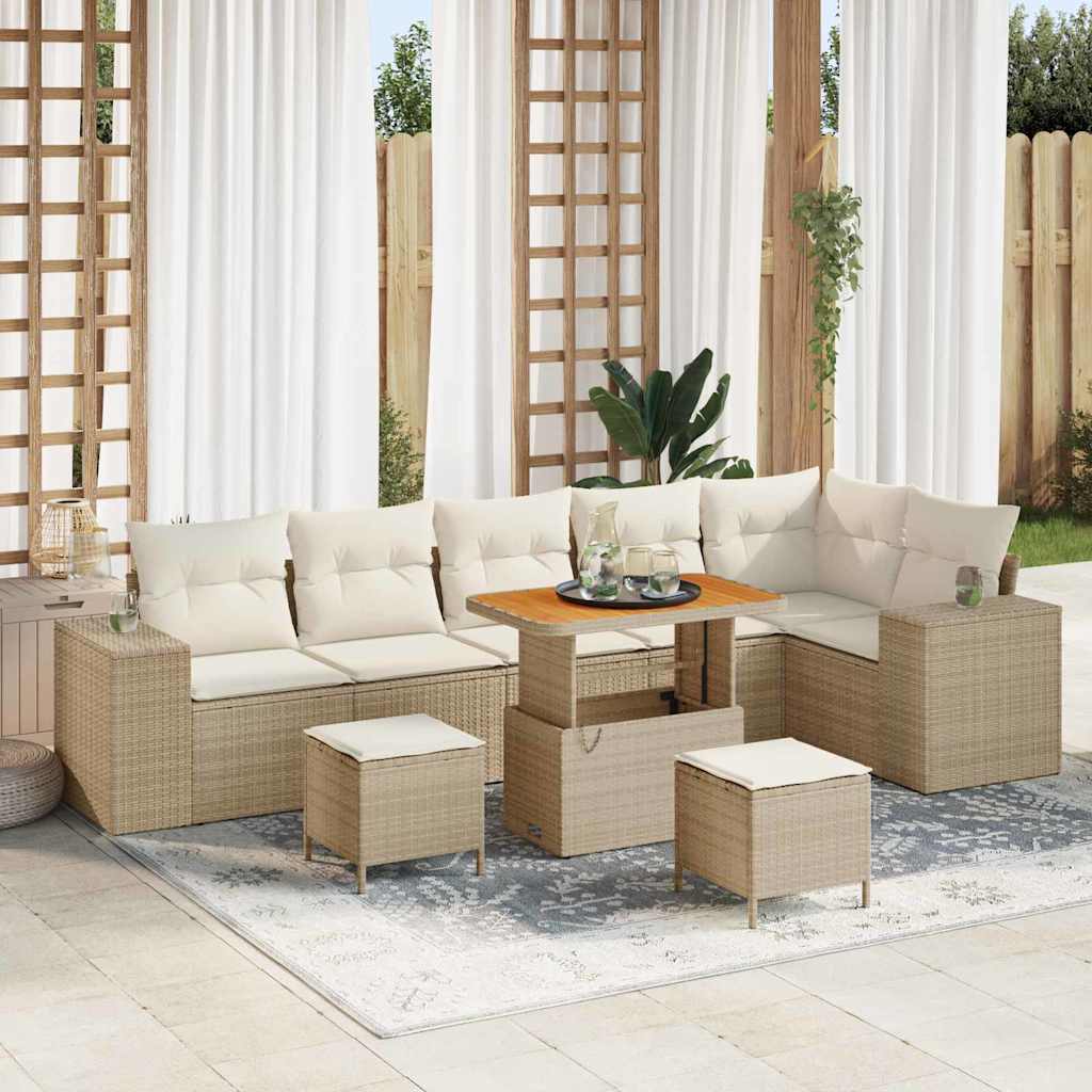 Tuin Sofa Set Met Kussen 9 Pcs Poly Rattan