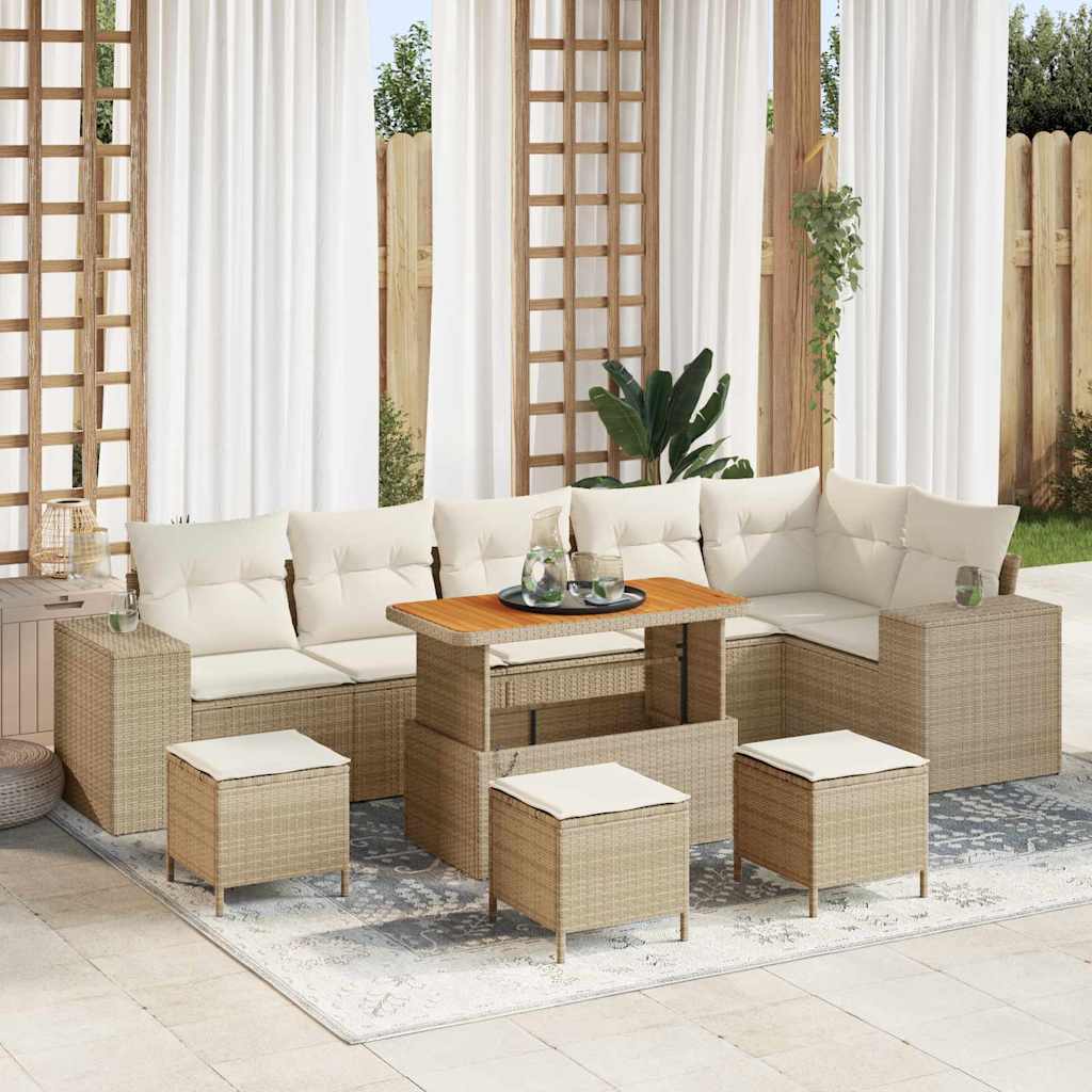 Tuin Sofa Set Met Kussen 9 Pcs Poly Rattan