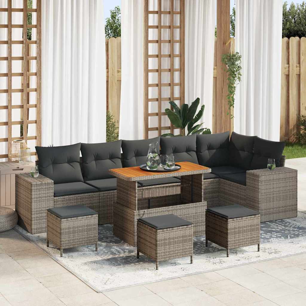 Tuin Sofa Set Met Kussen 9 Pcs Poly Rattan