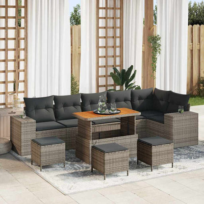 Tuin Sofa Set Met Kussen 9 Pcs Poly Rattan