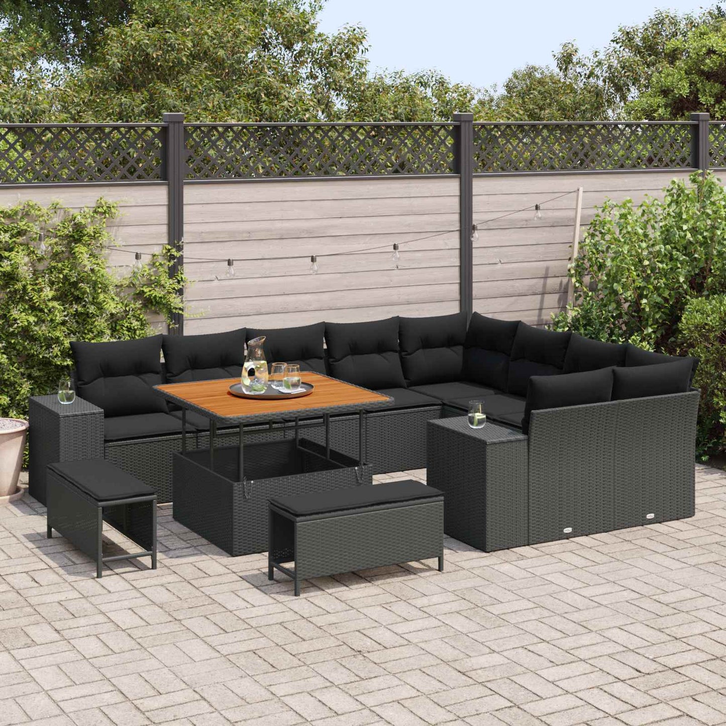 Tuin Sofa Set Met Kussen Met Opslag Met Kussen 12 Pcs