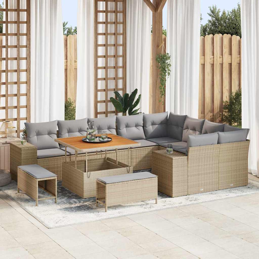 Tuin Sofa Set Met Kussen Met Opslag Met Kussen 12 Pcs