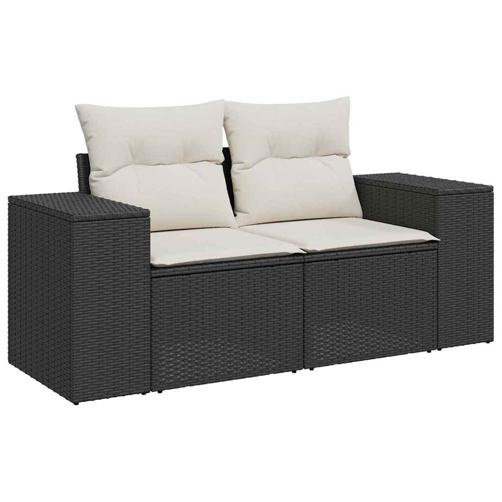 Tuin Sofa Set Met Kussen 13 Pcs En Crème Poly Rattan