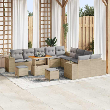 Tuin Sofa Set Met Kussen 13 Pcs Poly Rattan