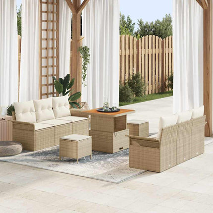 Tuin Sofa Set Met Kussen Met Opslag 9 Pcs En Licht Grijs