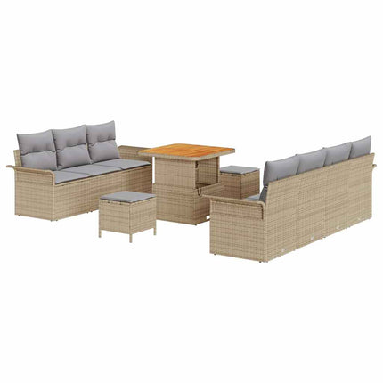 Tuin Sofa Set Met Kussen Met Opslag 10 Pcs En Licht Grijs