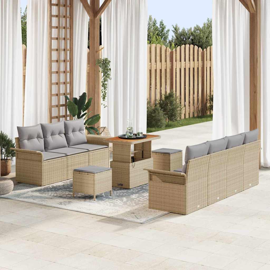 Tuin Sofa Set Met Kussen Met Opslag Met Kussen 10 Pcs