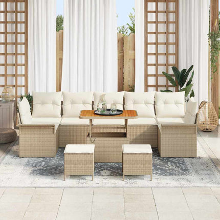 Tuin Sofa Set Met Kussen Met Opslag 10 Pcs En Crème