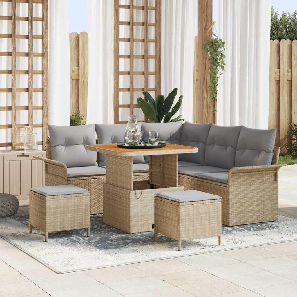 Tuin Sofa Set Met Kussen Met Opslag Met Kussen 8 Pcs