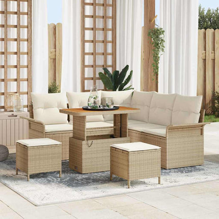 Tuin Sofa Set Met Kussen Met Opslag 8 Pcs En Licht Grijs