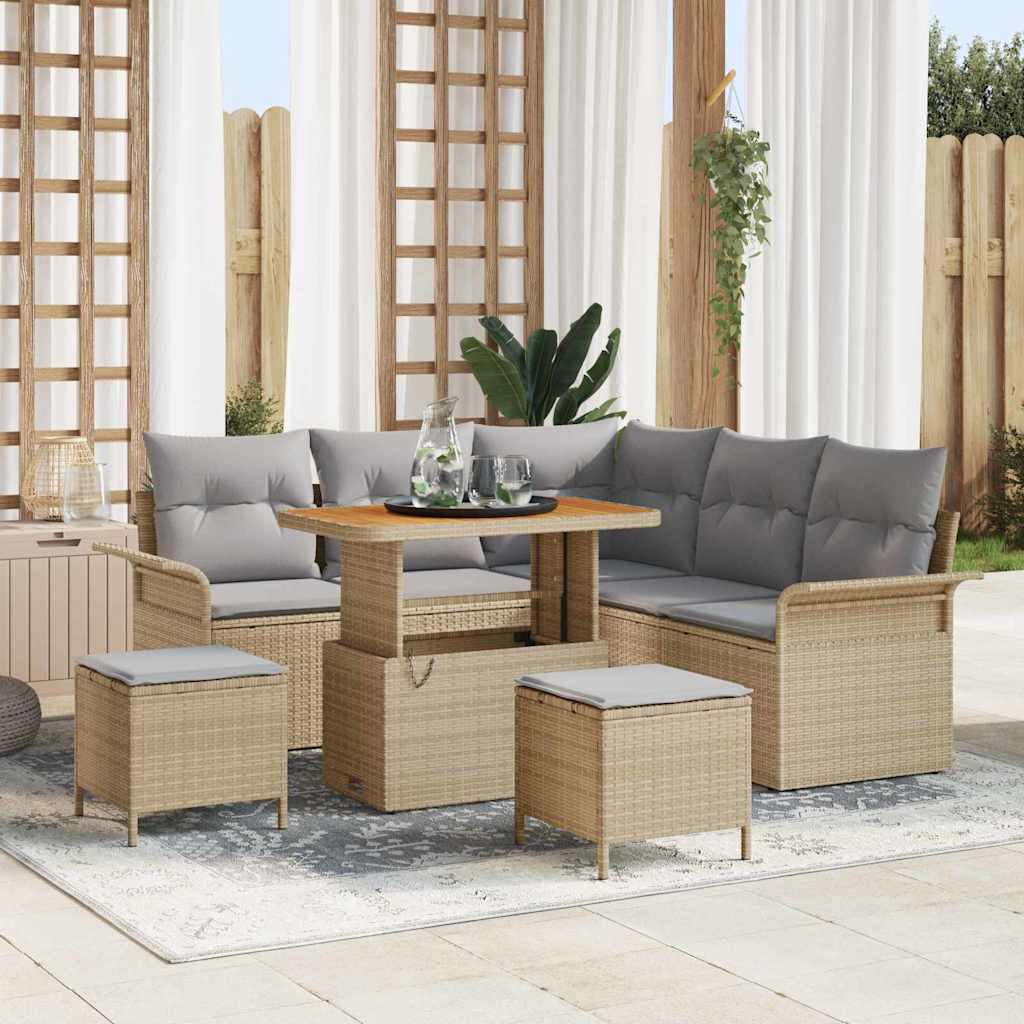 Tuin Sofa Set Met Kussen Met Opslag Met Kussen 8 Pcs