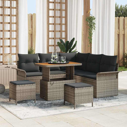 Tuin Sofa Set Met Kussen Met Opslag 8 Pcs En Licht Grijs