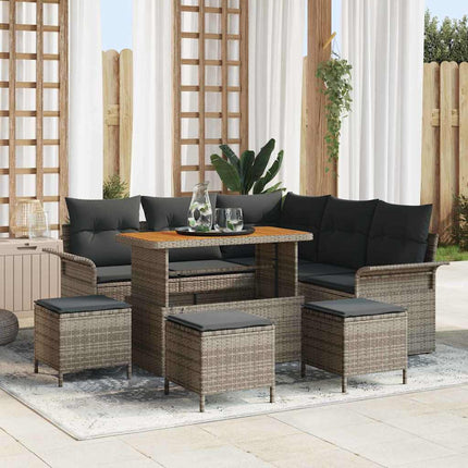 Tuin Sofa Set Met Kussen Met Opslag 8 Pcs En Licht Grijs