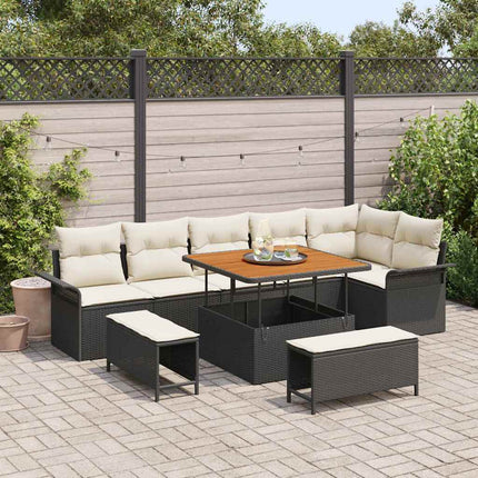 Tuin Sofa Set Met Kussen Met Opslag 9 Pcs En Crème