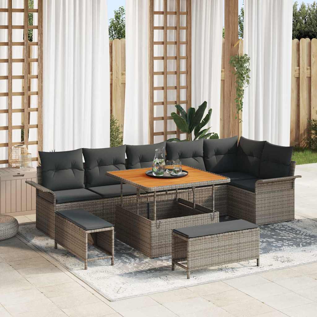 Tuin Sofa Set Met Kussen Met Opslag 9 Pcs