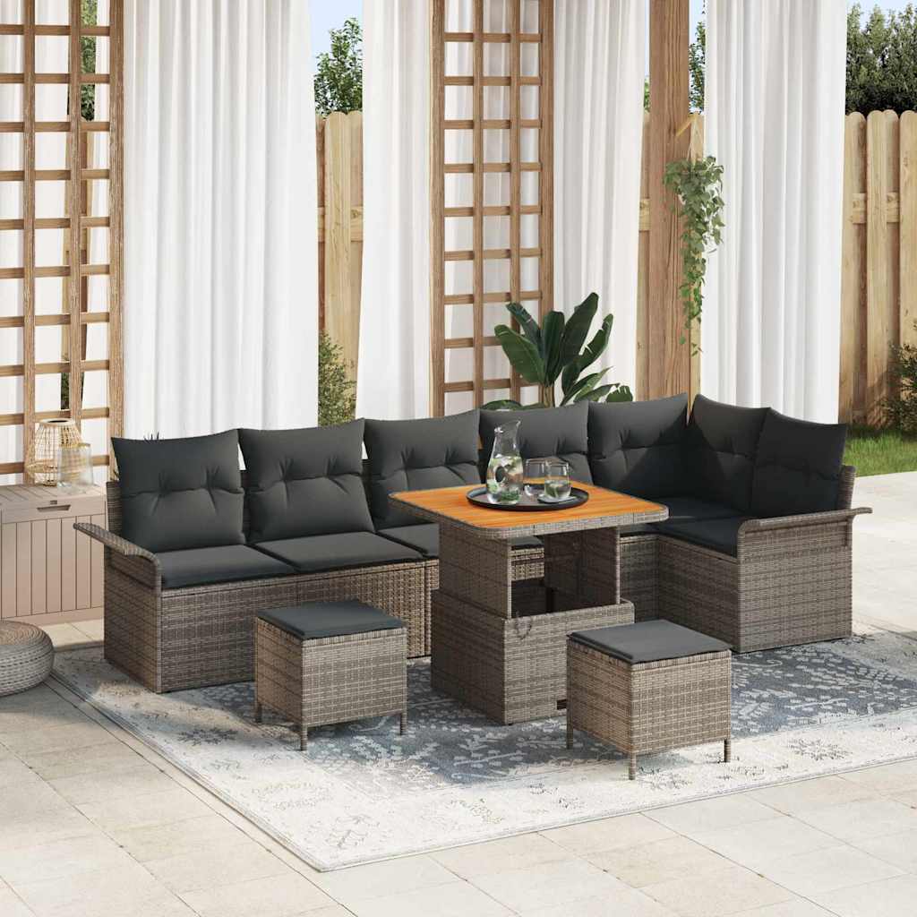 Tuin Sofa Set Met Kussen Met Opslag 9 Pcs