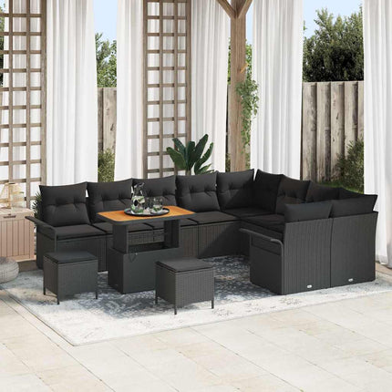 Tuin Sofa Set Met Kussen Met Opslag 12 Pcs En Licht Grijs