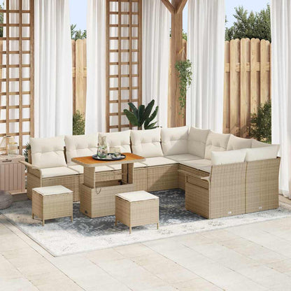 Tuin Sofa Set Met Kussen Met Opslag 12 Pcs En Crème