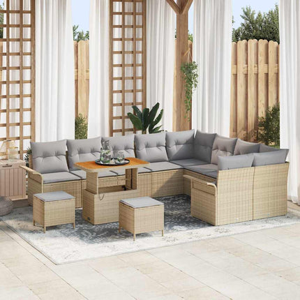 Tuin Sofa Set Met Kussen Met Opslag 12 Pcs En Licht Grijs