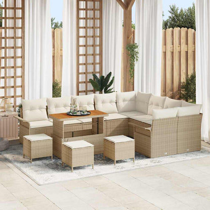 Tuin Sofa Set Met Kussen Met Opslag 12 Pcs En Crème