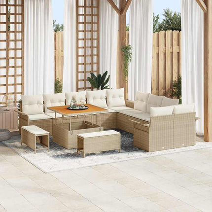 Tuin Sofa Set Met Kussen Met Opslag 13 Pcs En Crème