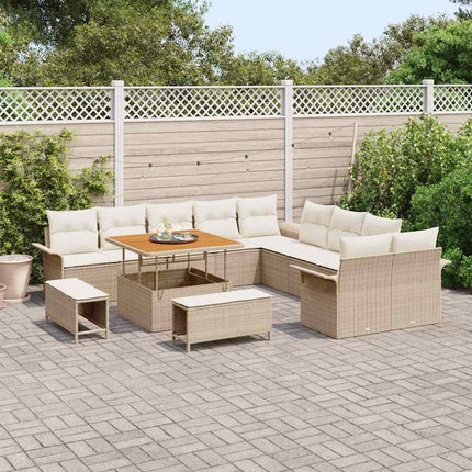 Tuin Sofa Set Met Kussen Met Opslag 13 Pcs En Crème