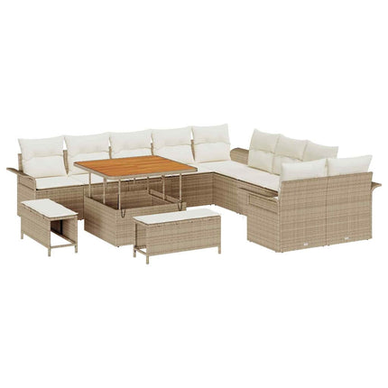 Tuin Sofa Set Met Kussen Met Opslag 13 Pcs En Crème