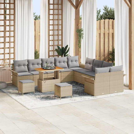 Tuin Sofa Set Met Kussen Met Opslag 13 Pcs En Crème