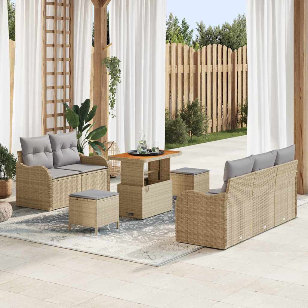 Tuin Sofa Set Met Kussen Met Opslag Met Kussen 8 Pcs