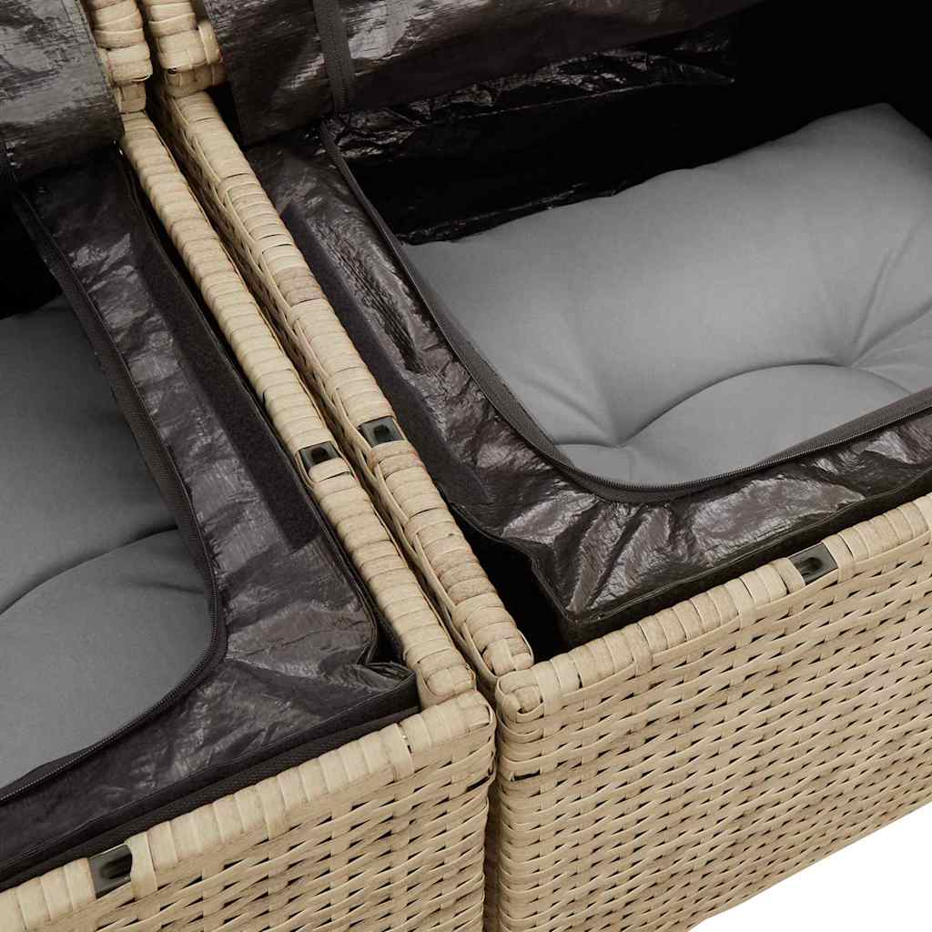 Tuin Sofa Set Met Kussen Met Opslag 9 Pcs En Licht Grijs