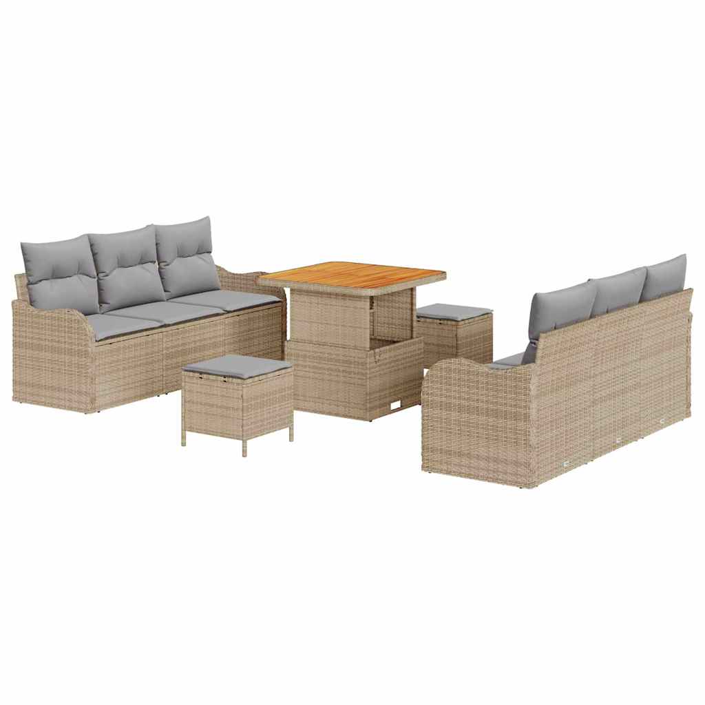 Tuin Sofa Set Met Kussen Met Opslag 9 Pcs En Licht Grijs