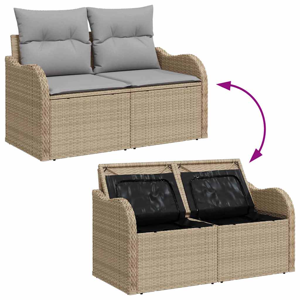 Tuin Sofa Set Met Kussen Met Opslag 9 Pcs En Licht Grijs