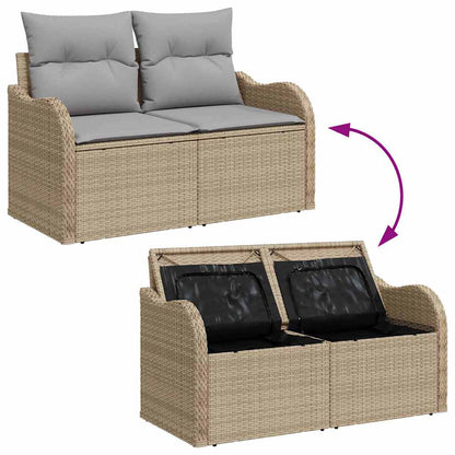 Tuin Sofa Set Met Kussen Met Opslag 9 Pcs En Licht Grijs
