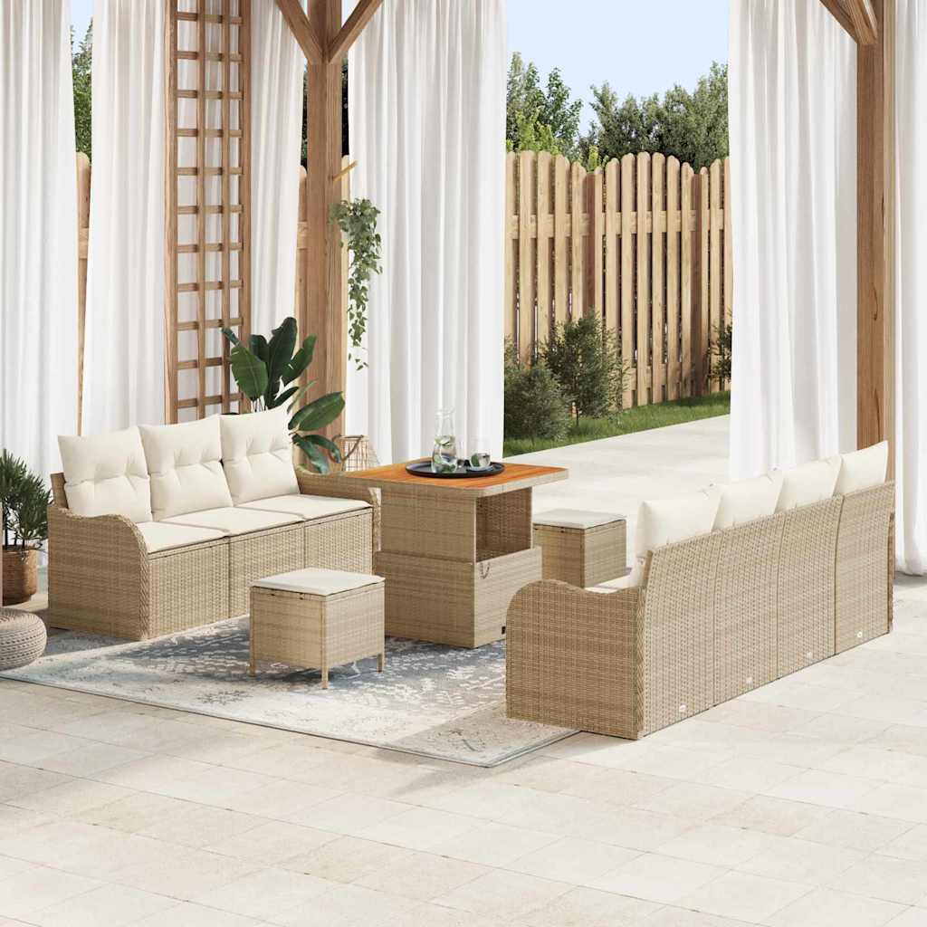 Tuin Sofa Set Met Kussen Met Opslag 10 Pcs
