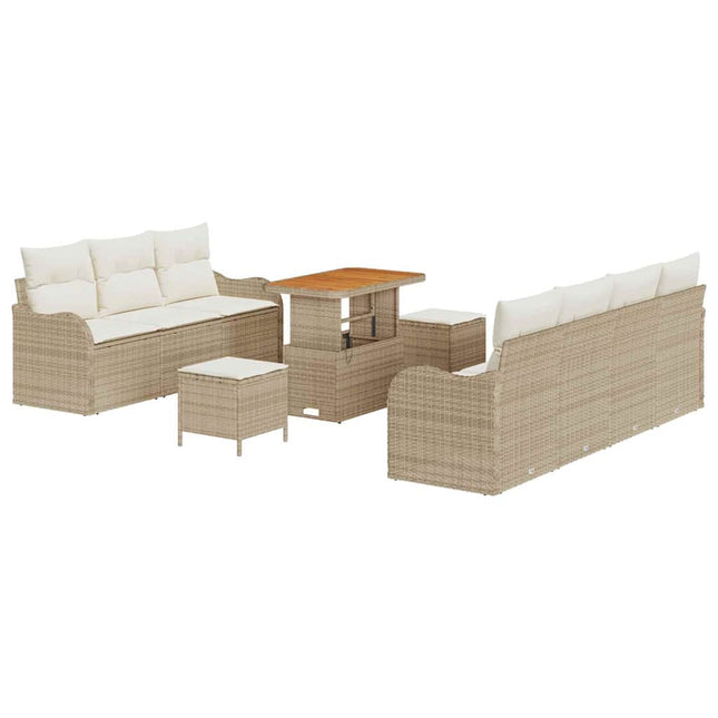 Tuin Sofa Set Met Kussen Met Opslag 10 Pcs En Crème