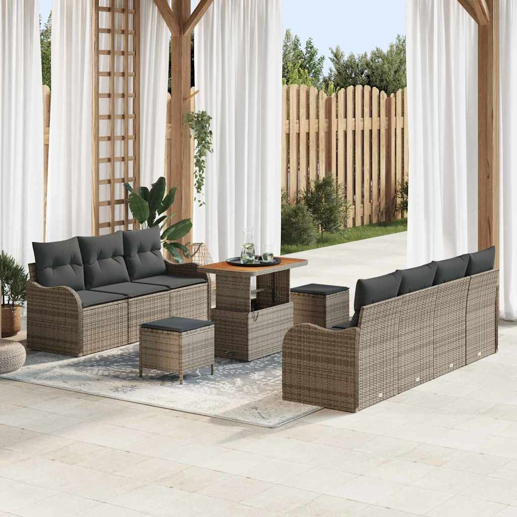 Tuin Sofa Set Met Kussen Met Opslag 10 Pcs