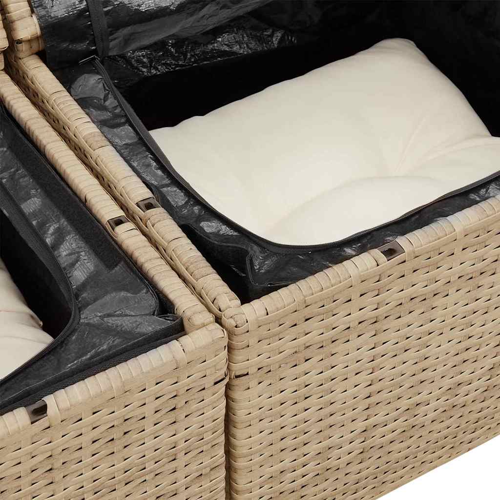 Tuin Sofa Set Met Kussen Met Opslag 11 Pcs En Crème