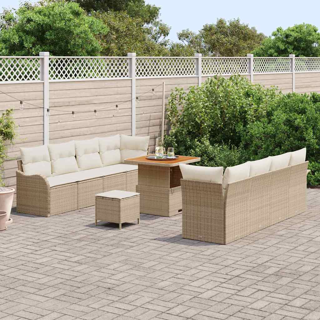 Tuin Sofa Set Met Kussen Met Opslag 11 Pcs En Crème