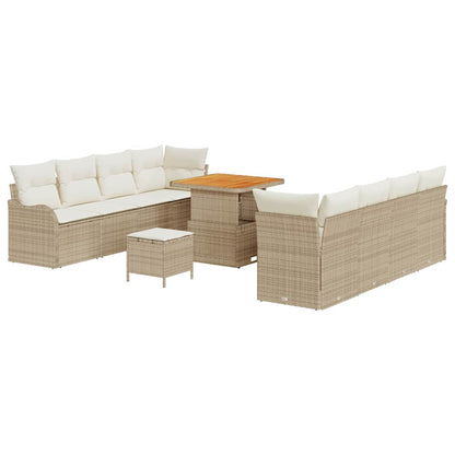 Tuin Sofa Set Met Kussen Met Opslag 11 Pcs En Crème