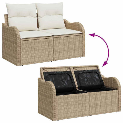Tuin Sofa Set Met Kussen Met Opslag 10 Pcs En Crème