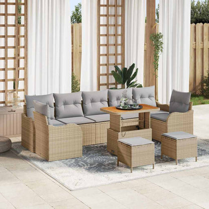 Tuin Sofa Set Met Kussen Met Opslag 10 Pcs