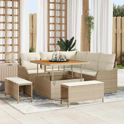 Tuin Sofa Set Met Kussen Met Opslag 8 Pcs En Licht Grijs