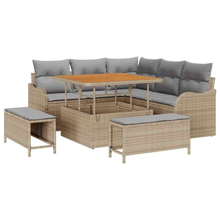 Tuin Sofa Set Met Kussen Met Opslag 8 Pcs En Licht Grijs