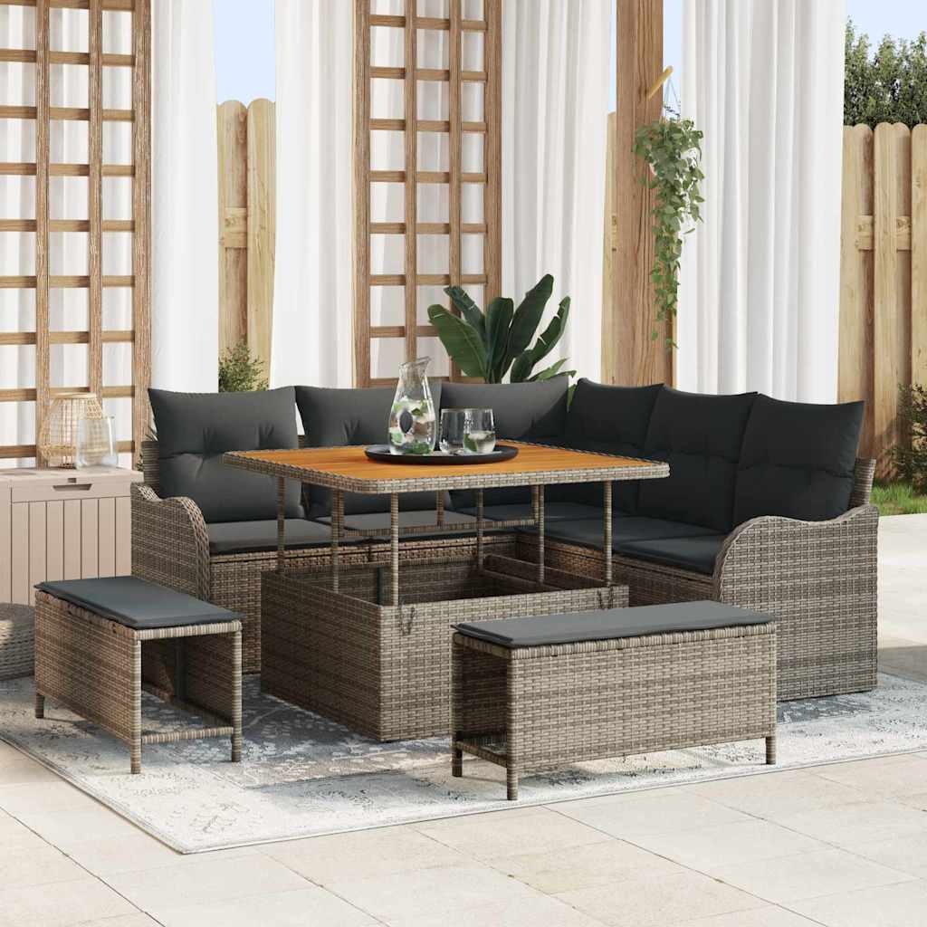 Tuin Sofa Set Met Kussen Met Opslag Met Kussen 8 Pcs