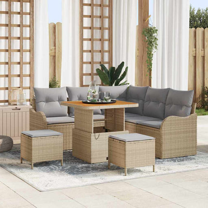 Tuin Sofa Set Met Kussen Met Opslag 8 Pcs En Licht Grijs