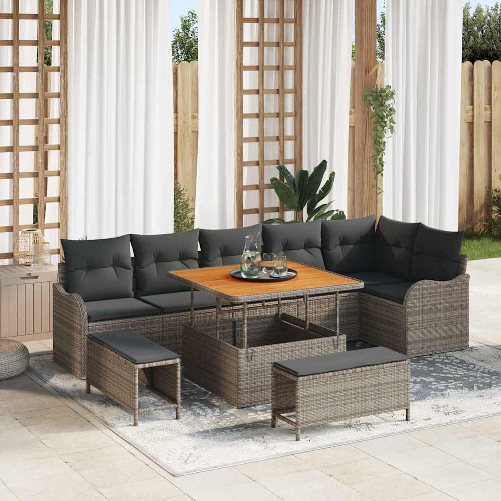 Tuin Sofa Set Met Kussen Met Opslag 9 Pcs