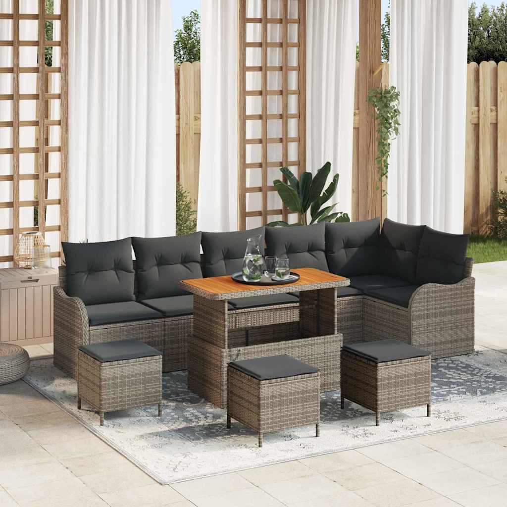 Tuin Sofa Set Met Kussen Met Opslag 9 Pcs