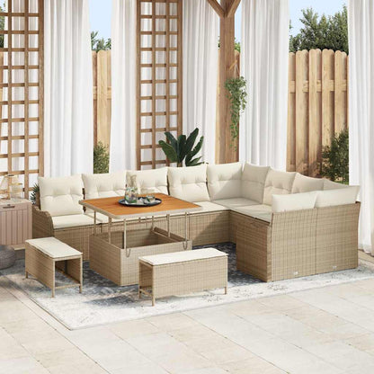 Tuin Sofa Set Met Kussen Met Opslag 12 Pcs En Crème
